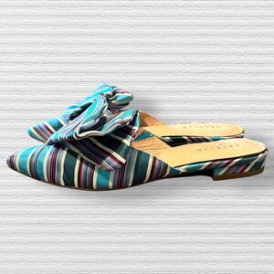 ANTHROPOLOGIE Cecelia New York Women's Monsey Mule Blue Multi Stripe Size 6.5